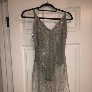 See through glitter mini dress